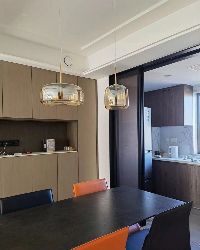 Drum Blown Glass Pendant Light - LM1030