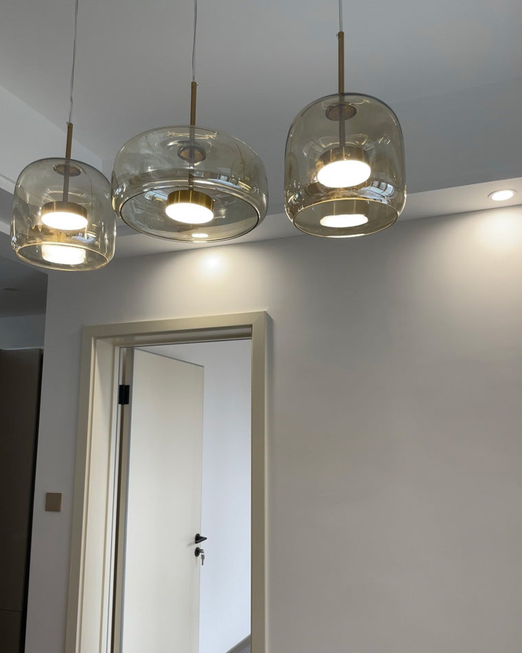 Drum Blown Glass Pendant Light - LM1030