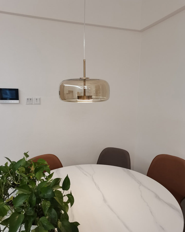 Drum Blown Glass Pendant Light - LM1030