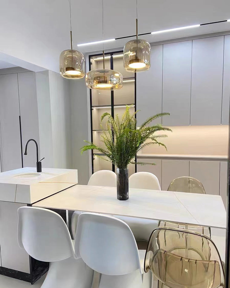 Drum Blown Glass Pendant Light - LM1030