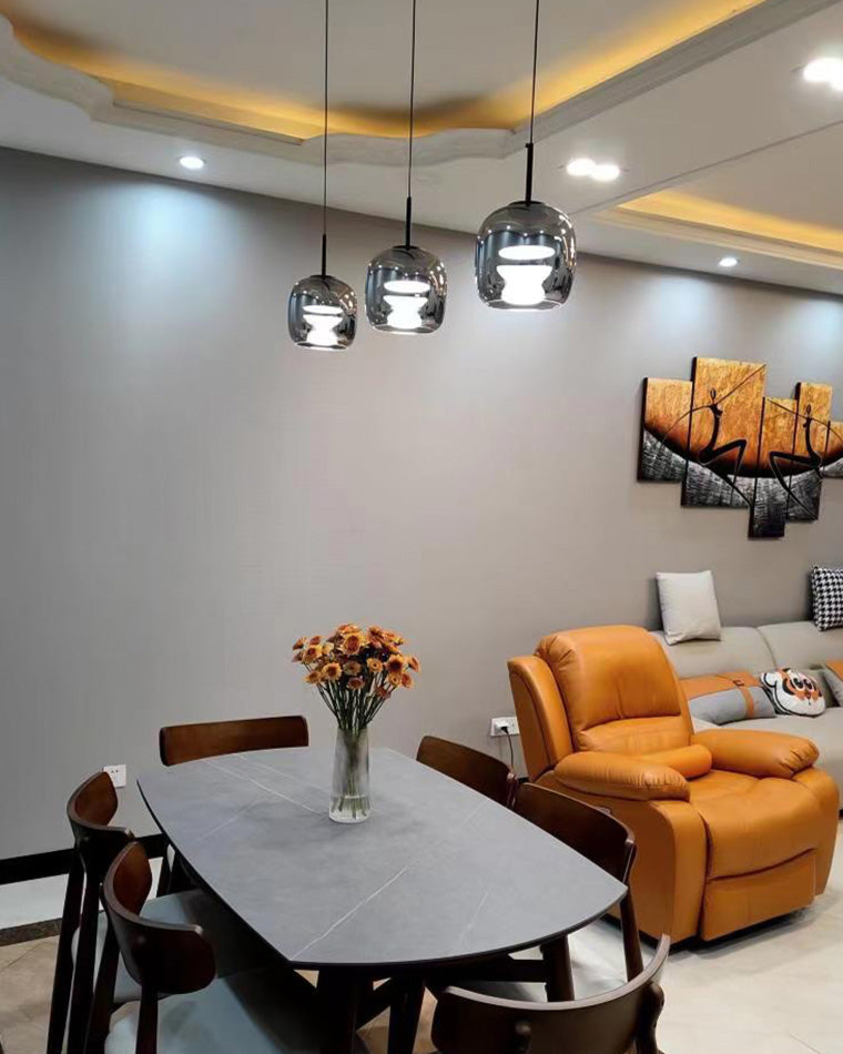 Drum Blown Glass Pendant Light - LM1030