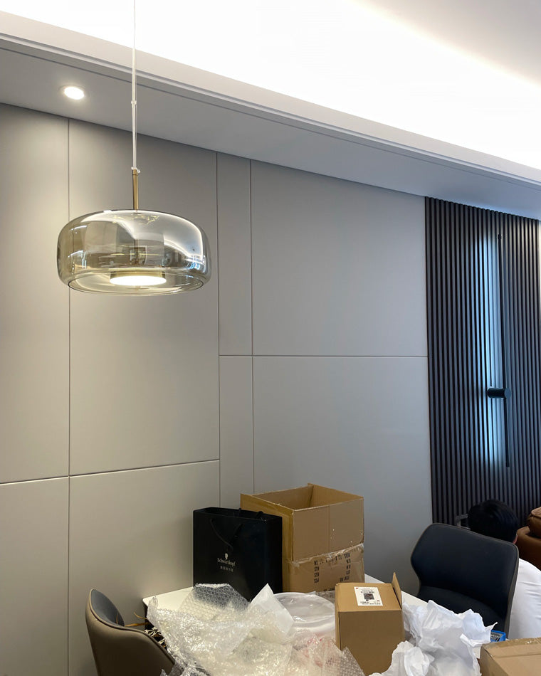 Drum Blown Glass Pendant Light - LM1030