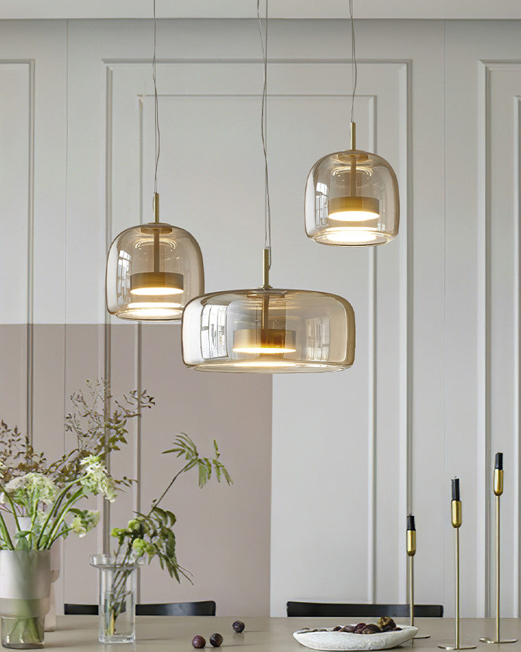 Drum Blown Glass Pendant Light - LM1030