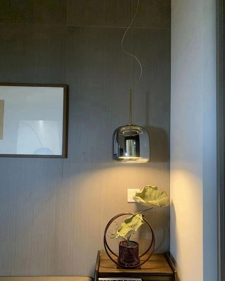 Drum Blown Glass Pendant Light - LM1030