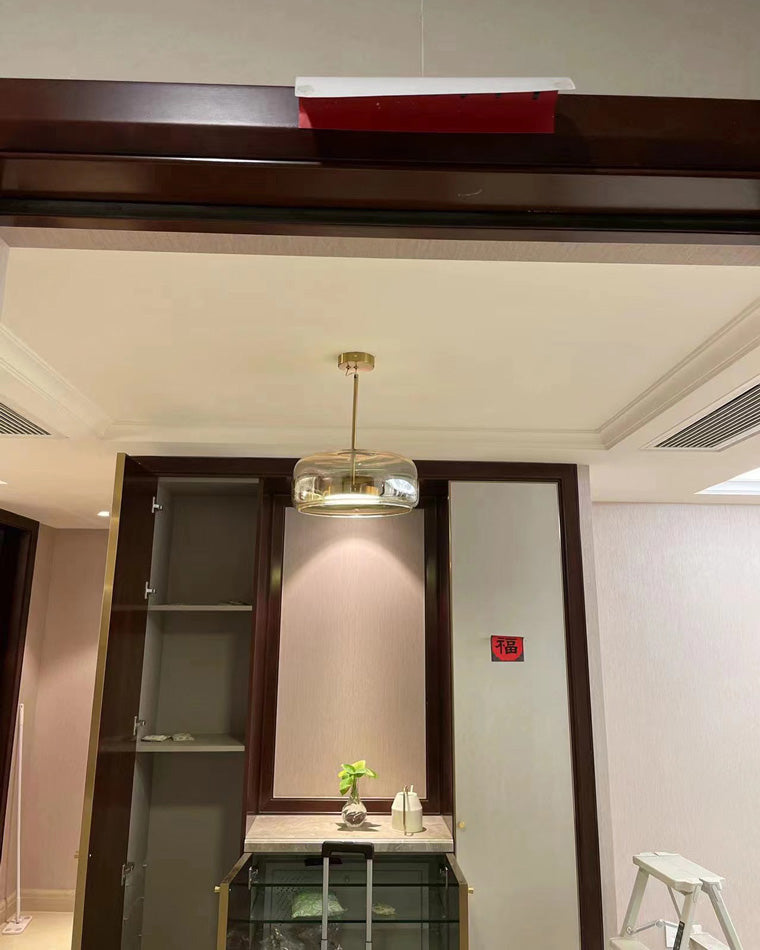 Drum Blown Glass Pendant Light - LM1030