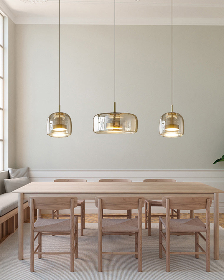 Drum Blown Glass Pendant Light - LM1030