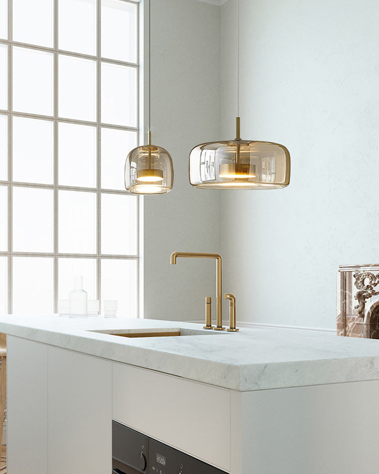 Drum Blown Glass Pendant Light - LM1030