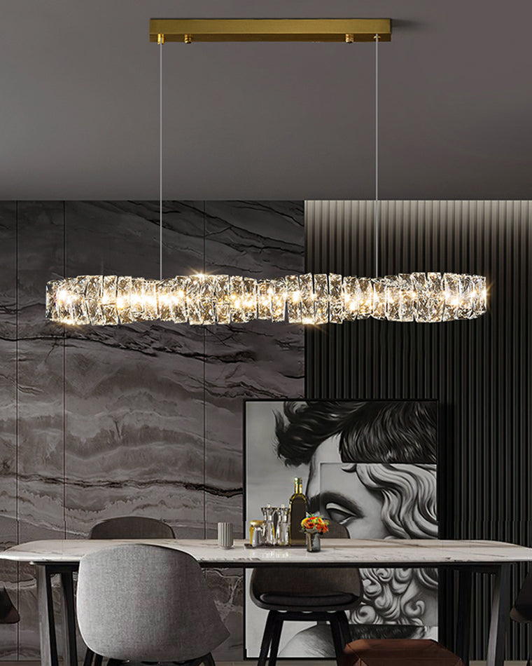 Luxury Modern Crystal Linear Chandelier – LM1069 - Lumora