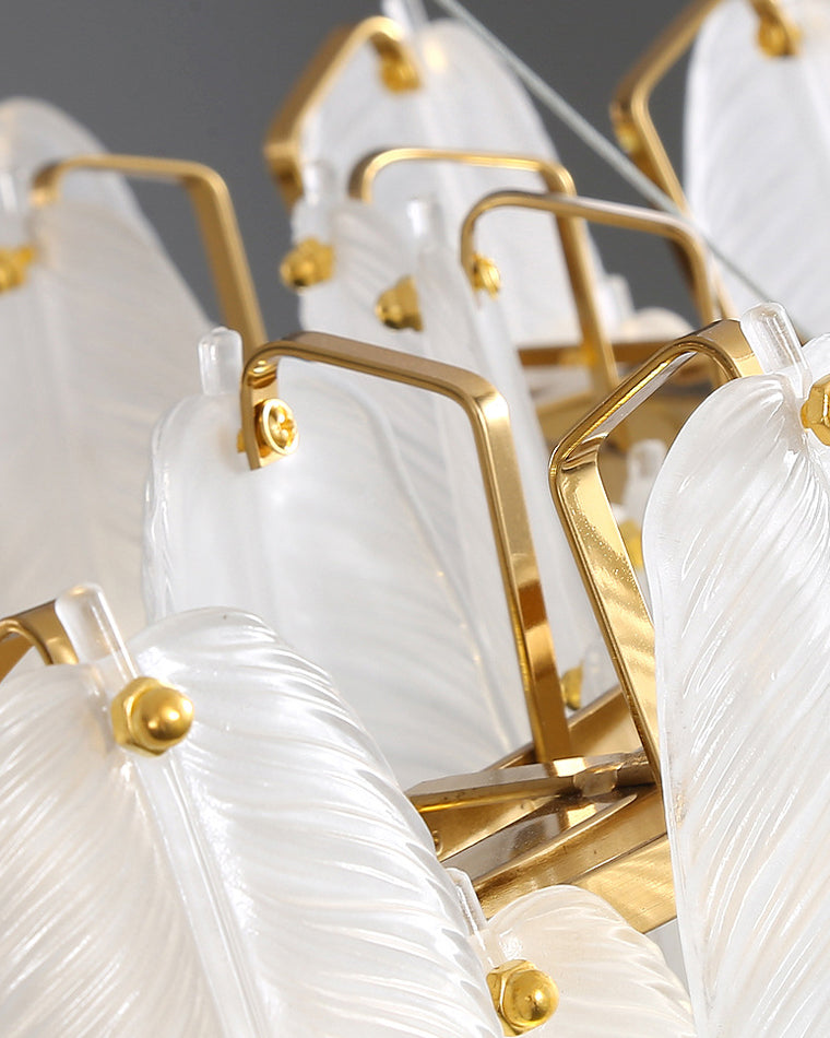 Aurora Linear Feather Chandelier 90cm - LM1089 - Lumora