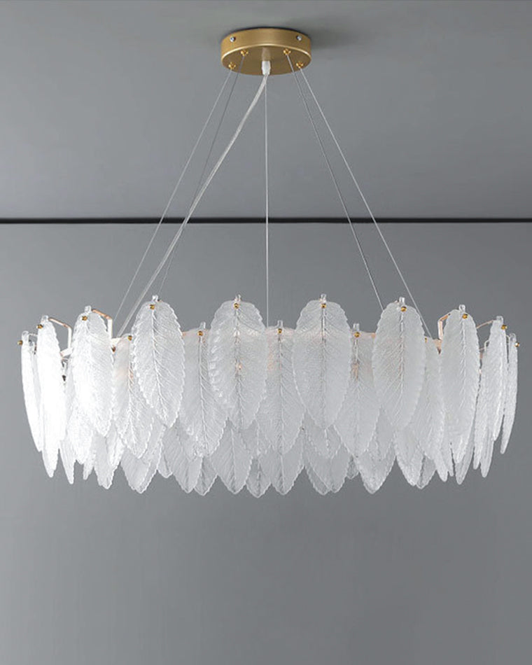 Luxury Frosted Glass Feather Chandelier - LM1088 - Lumora