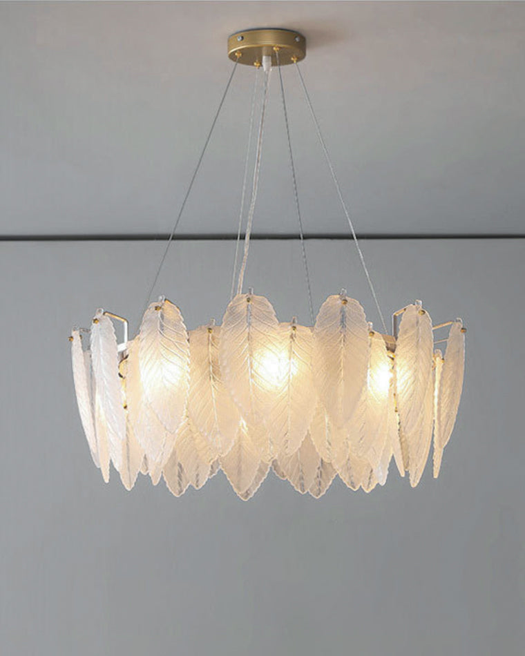 Luxury Frosted Glass Feather Chandelier - LM1088 - Lumora
