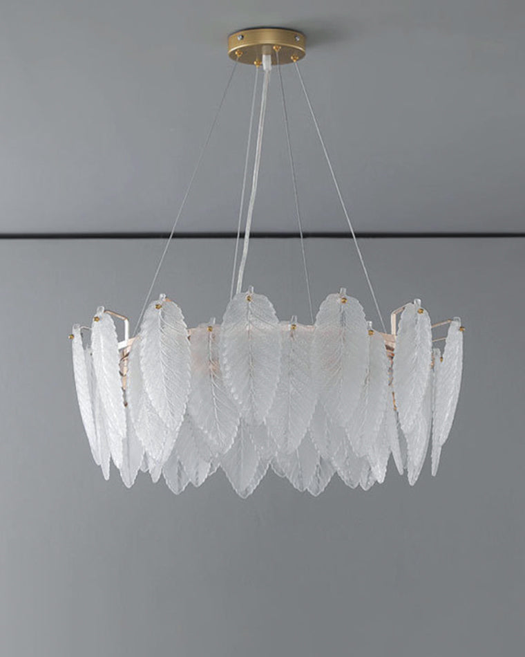 Luxury Frosted Glass Feather Chandelier - LM1088 - Lumora