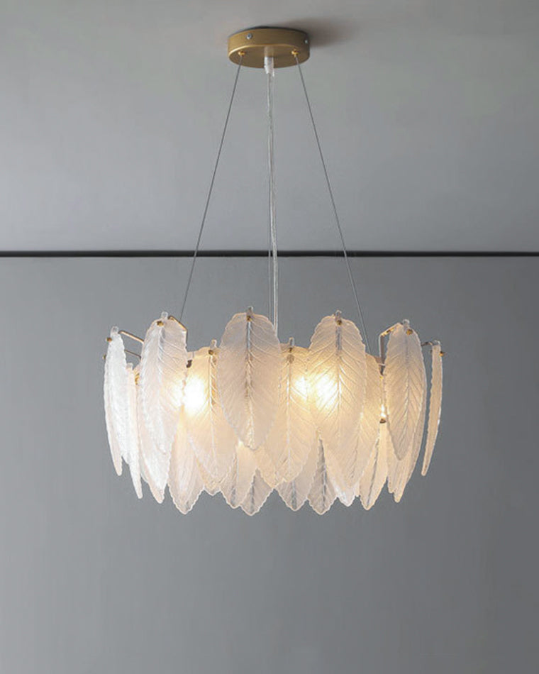 Luxury Frosted Glass Feather Chandelier - LM1088 - Lumora