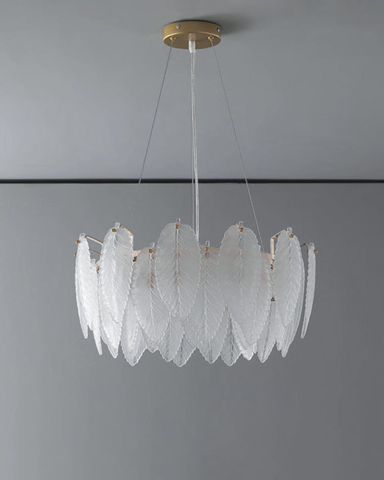 Luxury Frosted Glass Feather Chandelier - LM1088 - Lumora