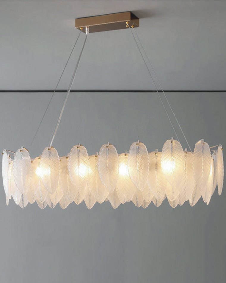 Aurora Linear Feather Chandelier 90cm - LM1089 - Lumora