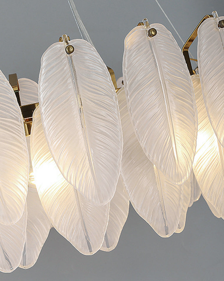 Aurora Linear Feather Chandelier 90cm - LM1089 - Lumora