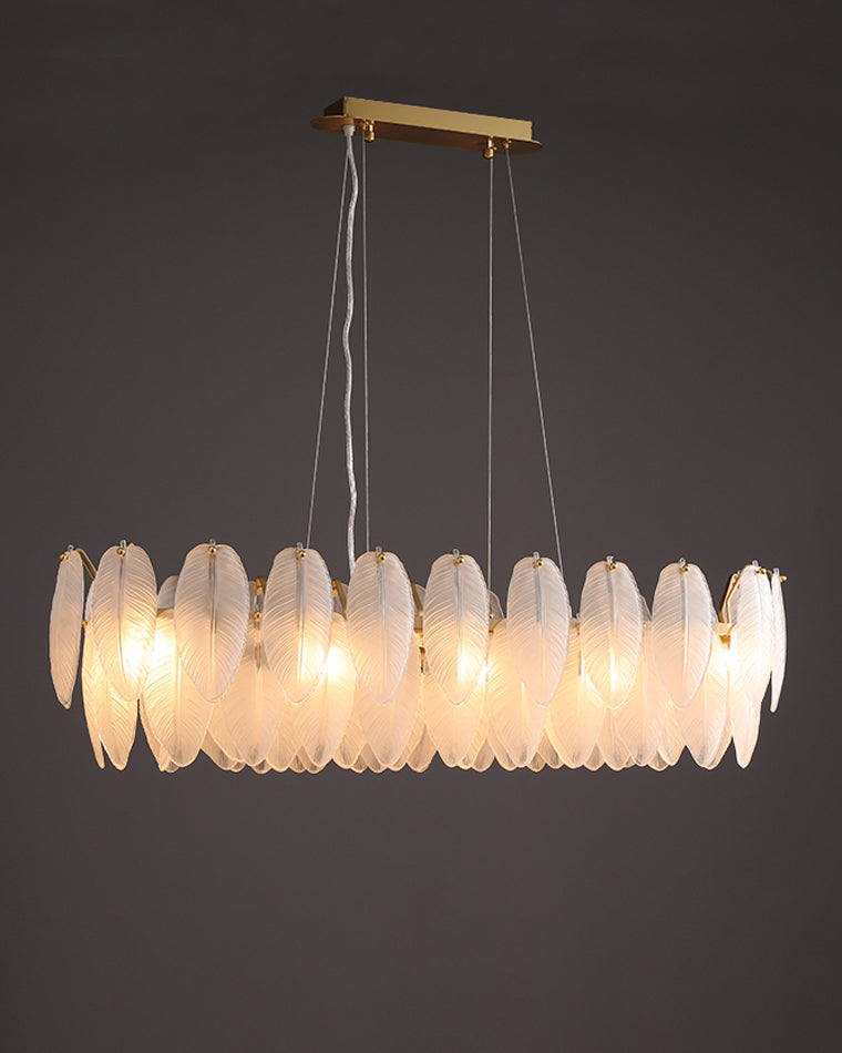 Aurora Linear Feather Chandelier 90cm - LM1089 - Lumora
