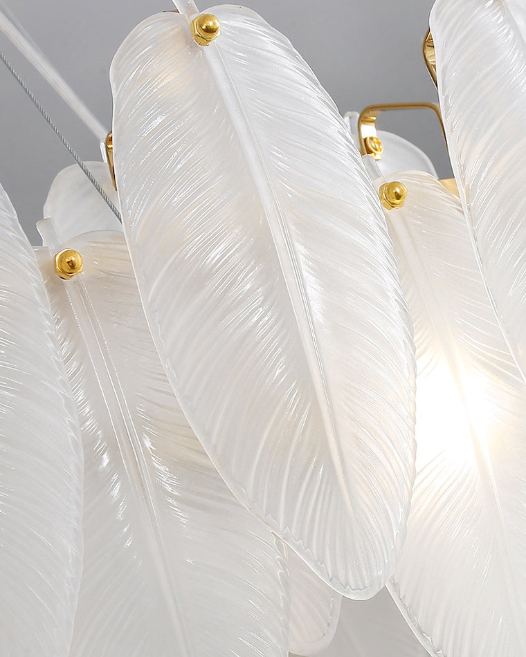 Aurora Linear Feather Chandelier 90cm - LM1089 - Lumora