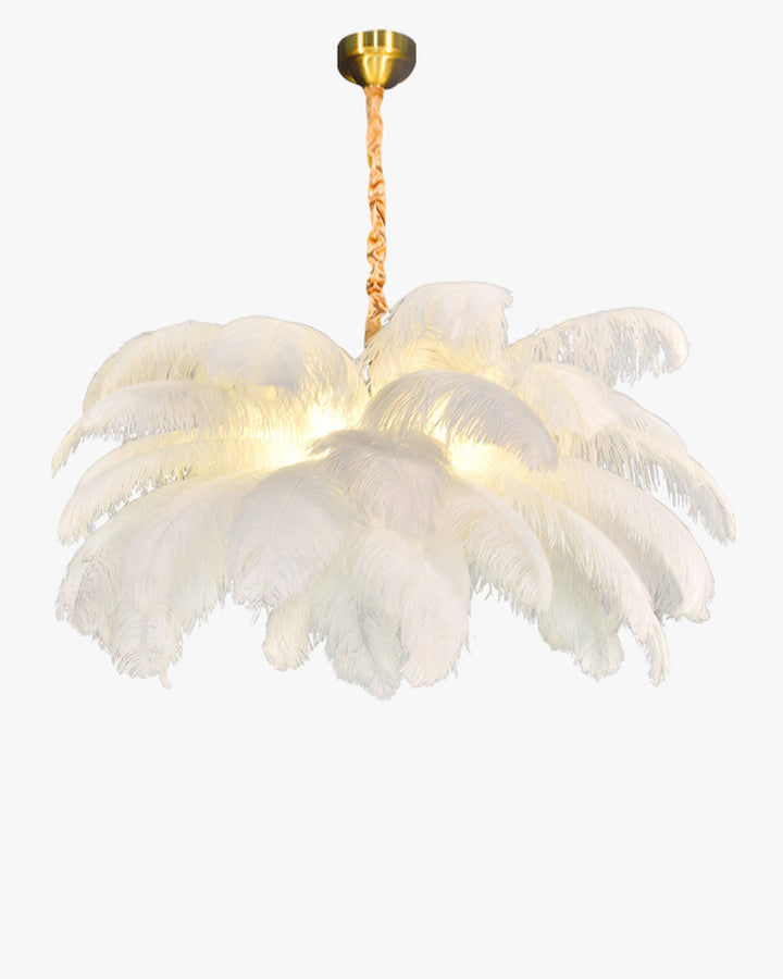 Aurelia Feather Chandelier – Luxury Ostrich Feather Pendant Light - LM1090 - Lumora
