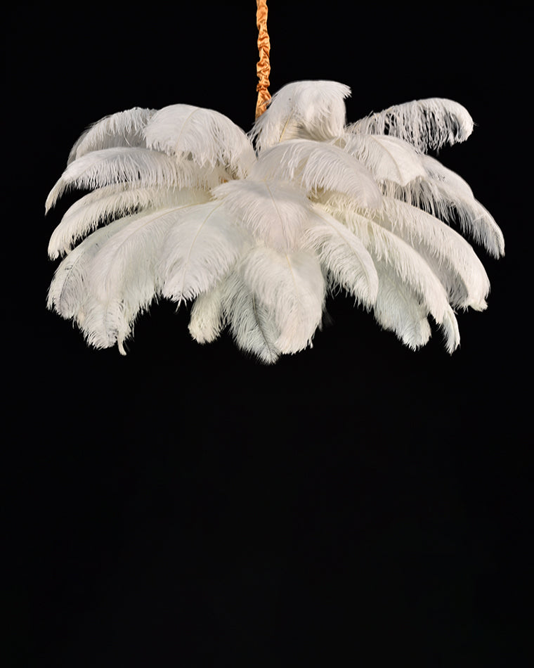 Aurelia Feather Chandelier – Luxury Ostrich Feather Pendant Light - LM1090 - Lumora