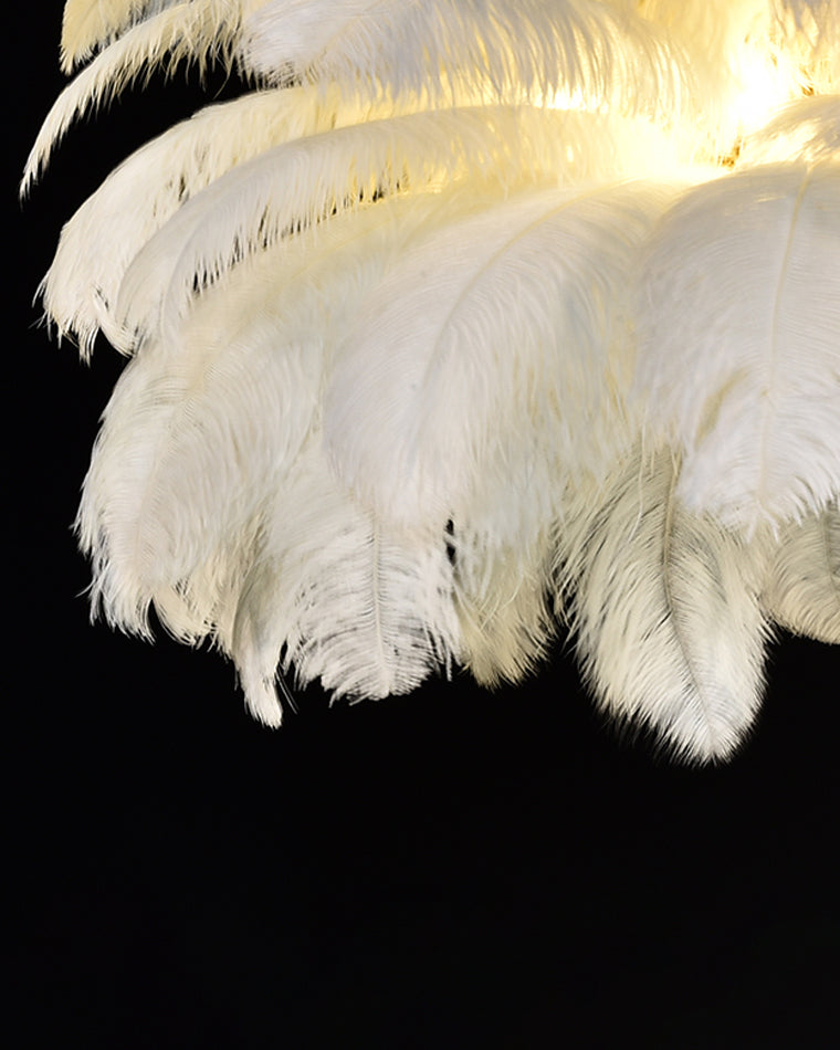 Aurelia Feather Chandelier – Luxury Ostrich Feather Pendant Light - LM1090 - Lumora