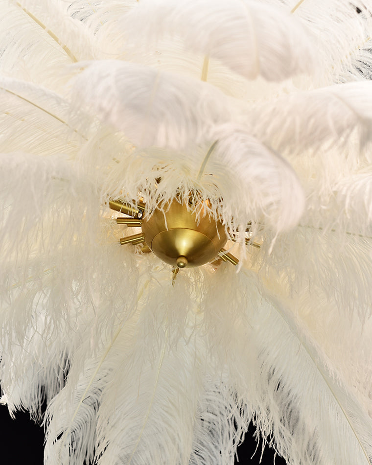 Aurelia Feather Chandelier – Luxury Ostrich Feather Pendant Light - LM1090 - Lumora