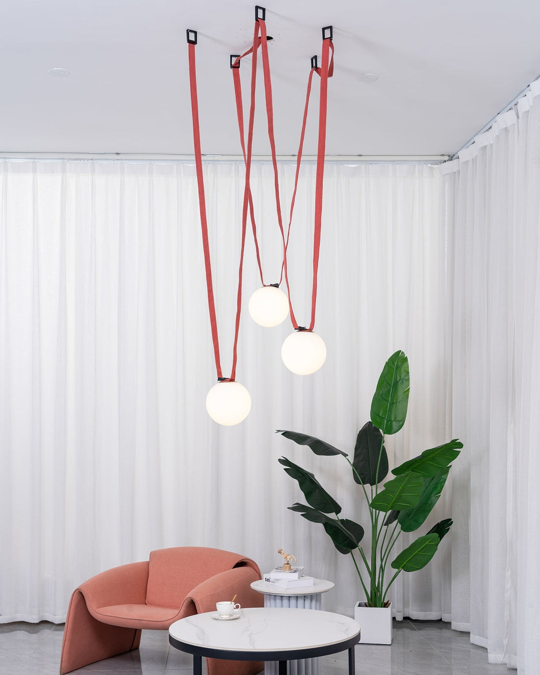 Leather Strap Globe Pendant Light - LM1125 - Lumora