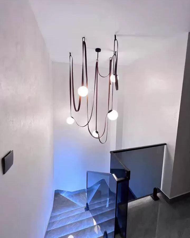 Leather Strap Globe Pendant Light - LM1125 - Lumora