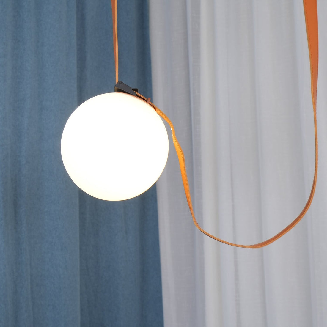 Leather Strap Globe Pendant Light - LM1125 - Lumora