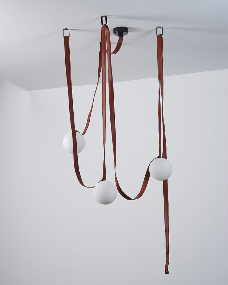 Leather Strap Globe Pendant Light - LM1125 - Lumora