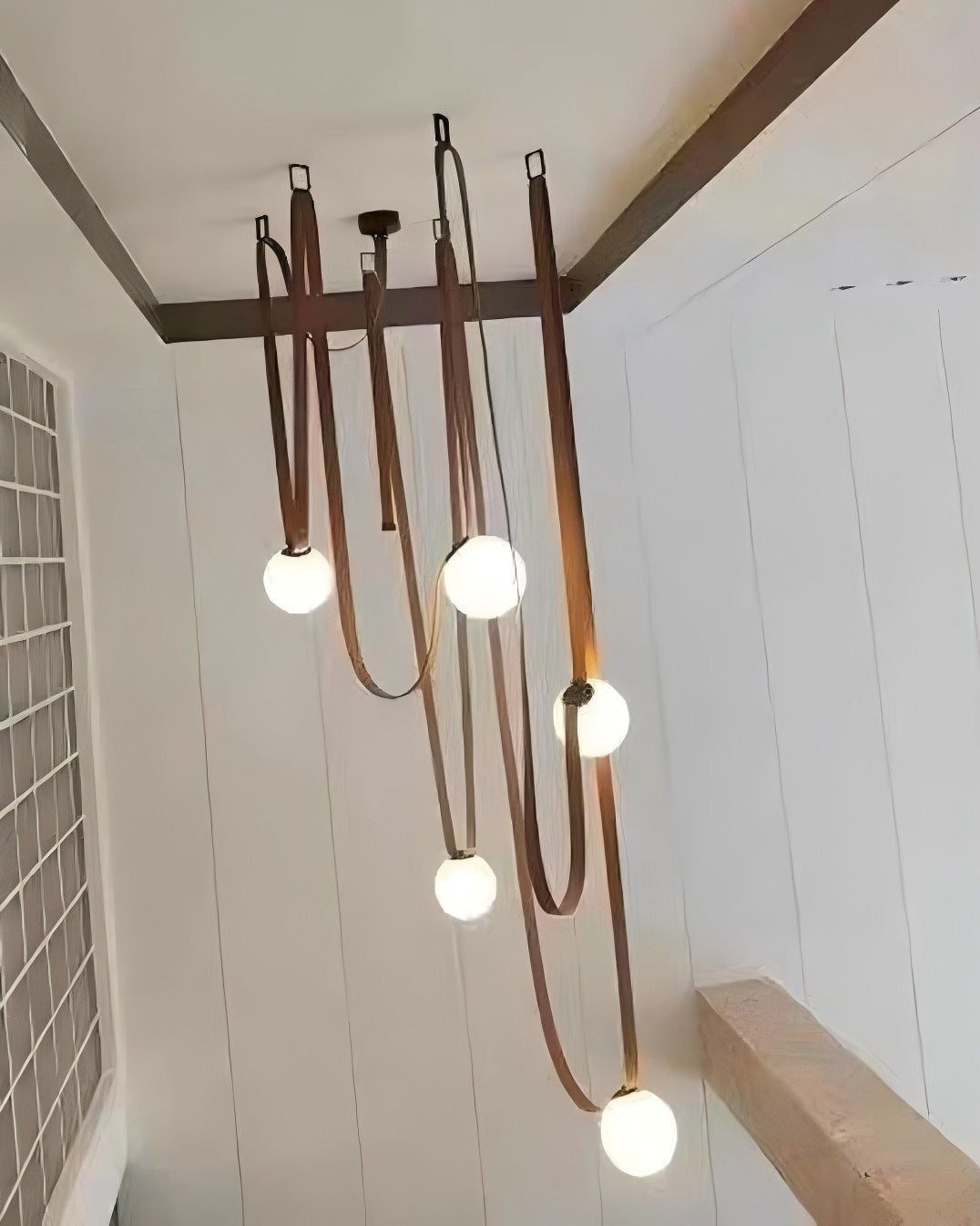 Leather Strap Globe Pendant Light - LM1125 - Lumora
