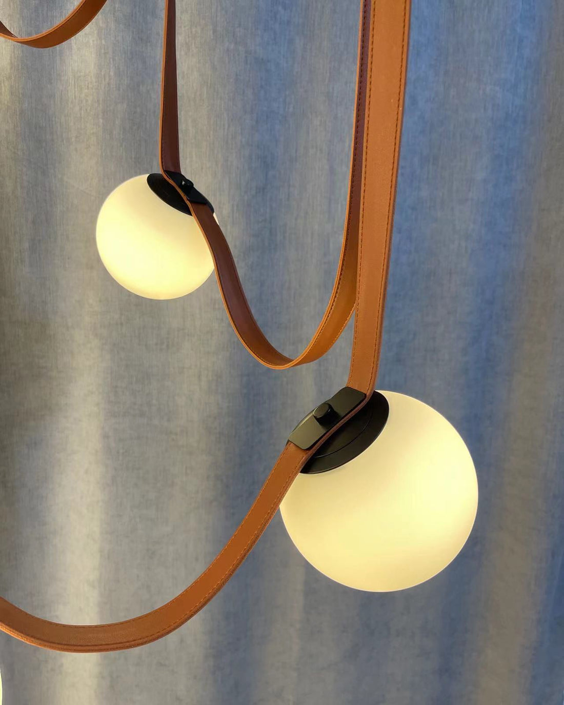 Leather Strap Globe Pendant Light - LM1125 - Lumora