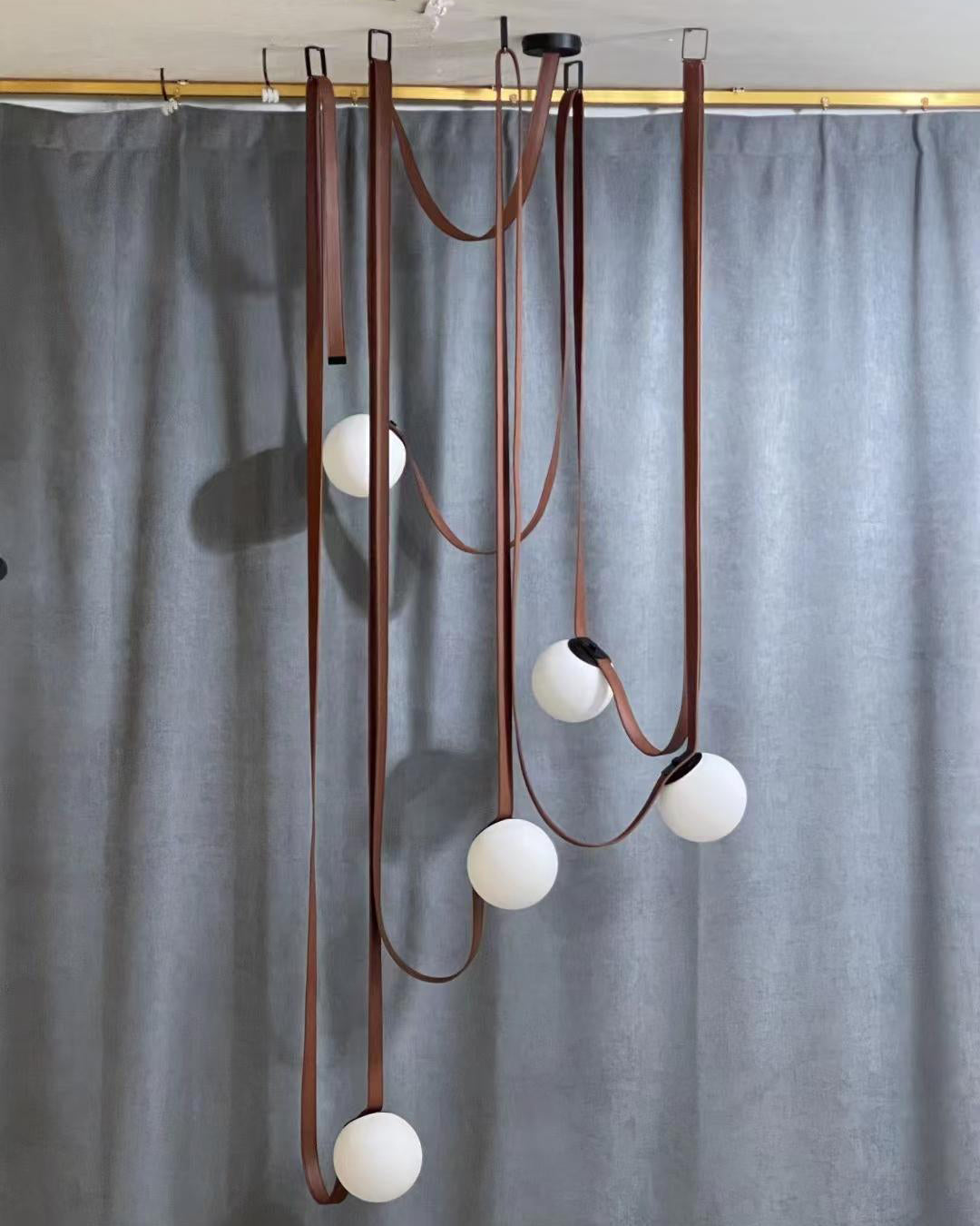 Leather Strap Globe Pendant Light - LM1125 - Lumora