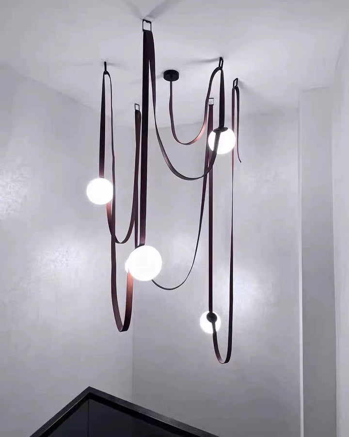 Leather Strap Globe Pendant Light - LM1125 - Lumora