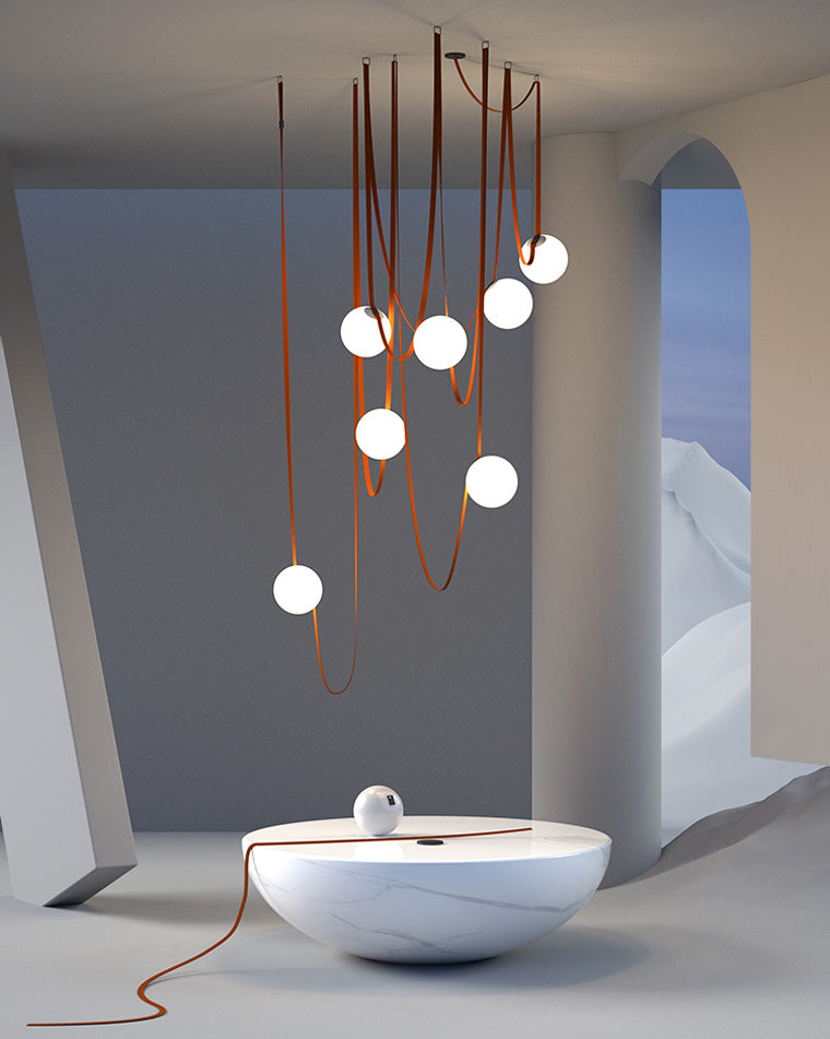 Leather Strap Globe Pendant Light - LM1125 - Lumora
