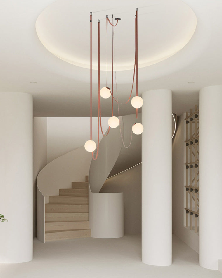 Leather Strap Globe Pendant Light - LM1125 - Lumora