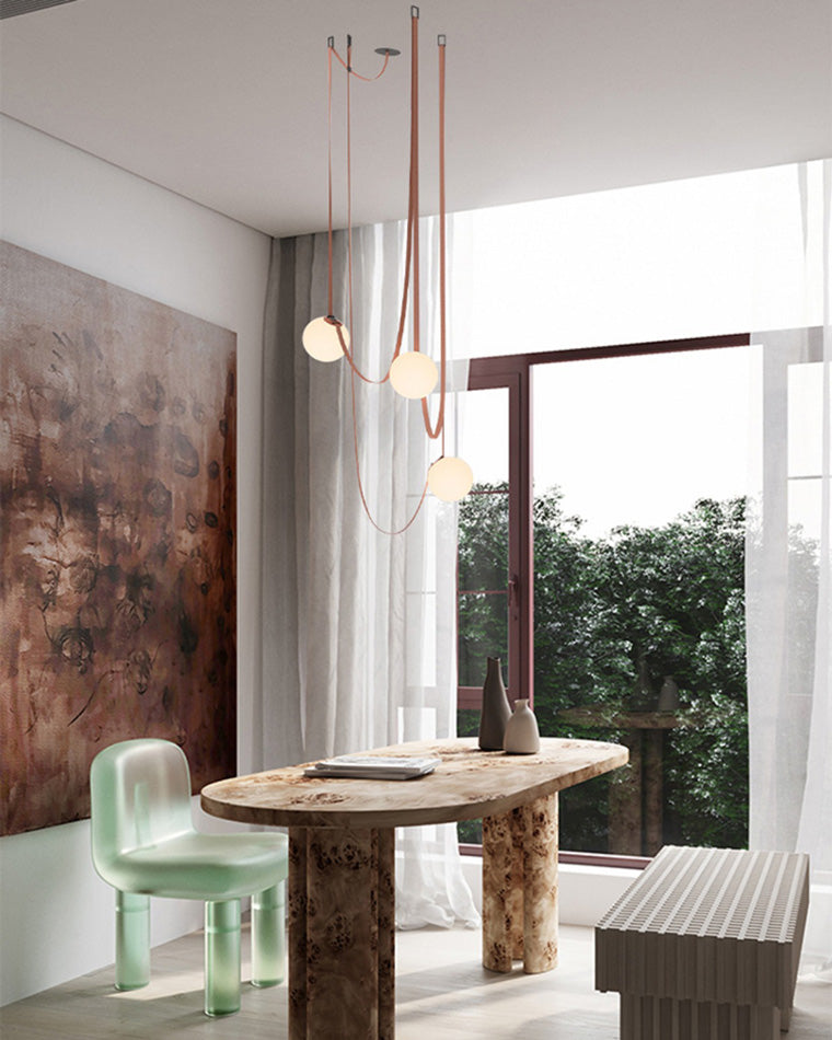 Leather Strap Globe Pendant Light - LM1125 - Lumora