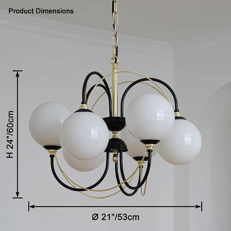 French Retro Art Deco Globe Chandelier - LM1107 - Lumora