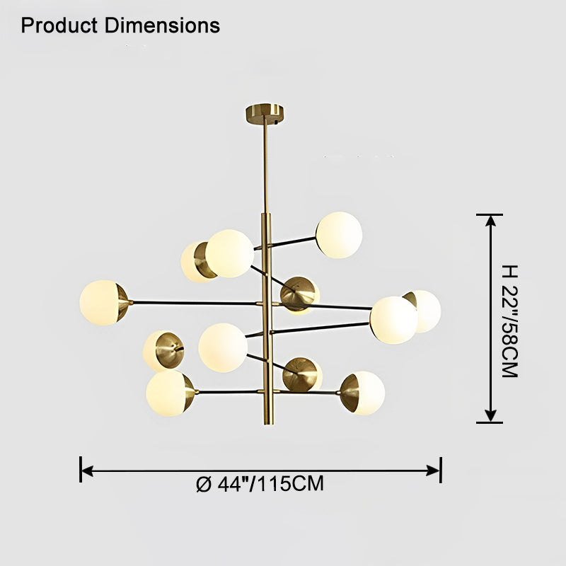 Aurora Sphere Luxe Gold Chandelier - LM1101 - Lumora
