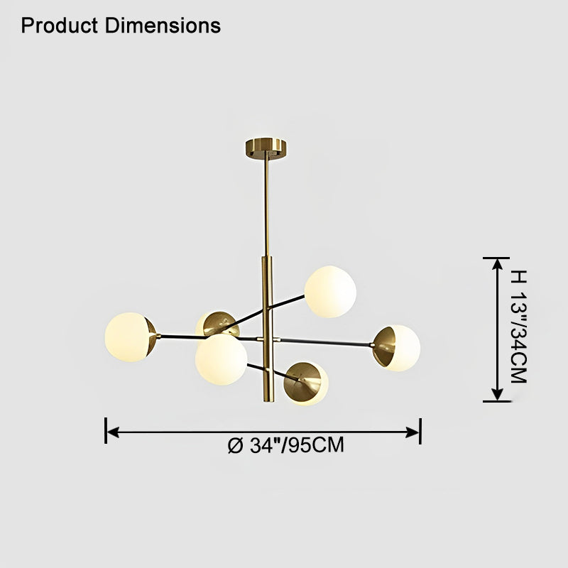 Aurora Sphere Luxe Gold Chandelier - LM1101 - Lumora