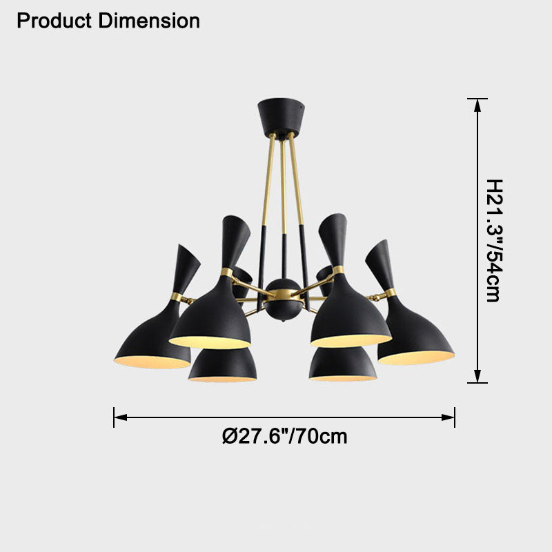 Modern Nordic Black & Gold Chandelier - LM1109 - Lumora