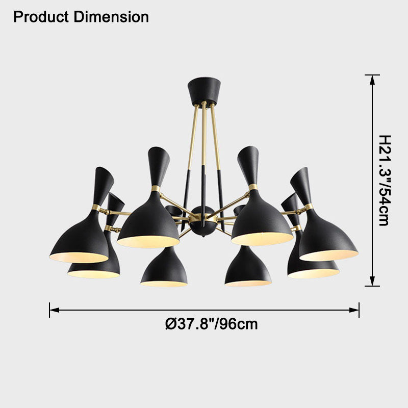 Modern Nordic Black & Gold Chandelier - LM1109 - Lumora
