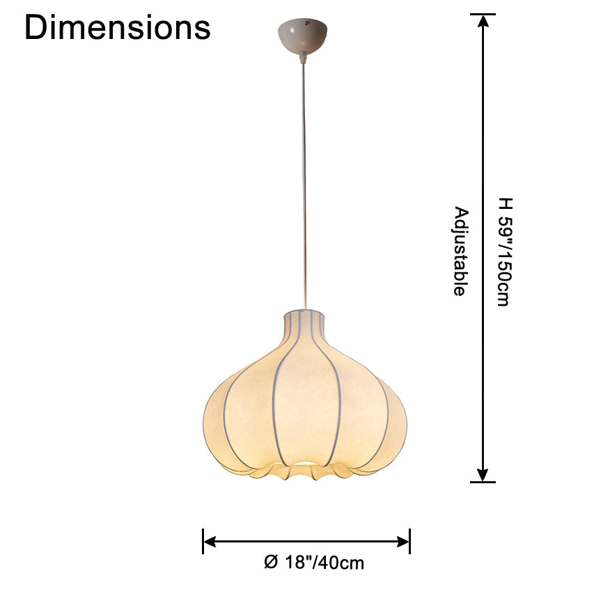 Japanese Wabi Sabi Silk Pendant Light - LM1110 - Lumora