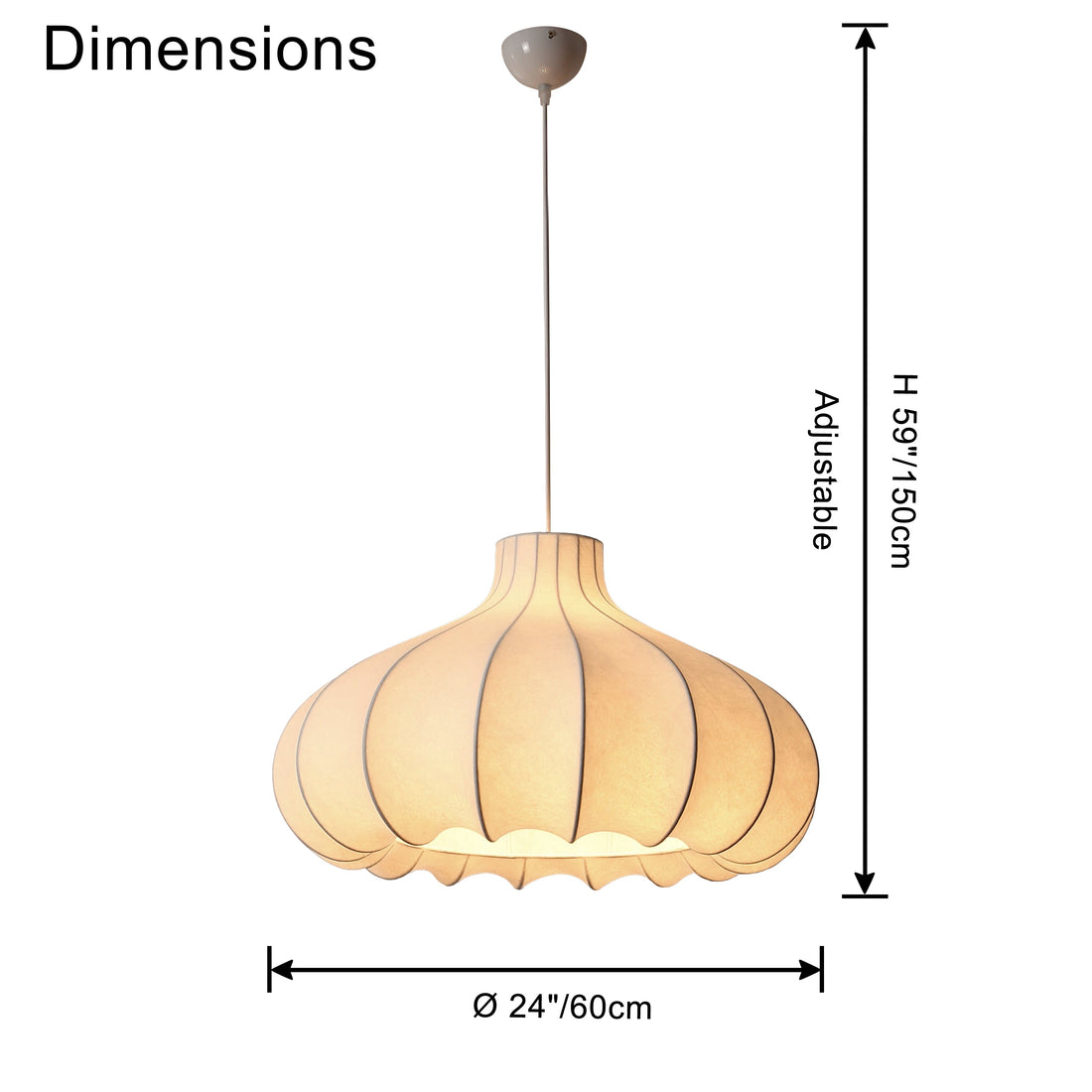 Japanese Wabi Sabi Silk Pendant Light - LM1110 - Lumora