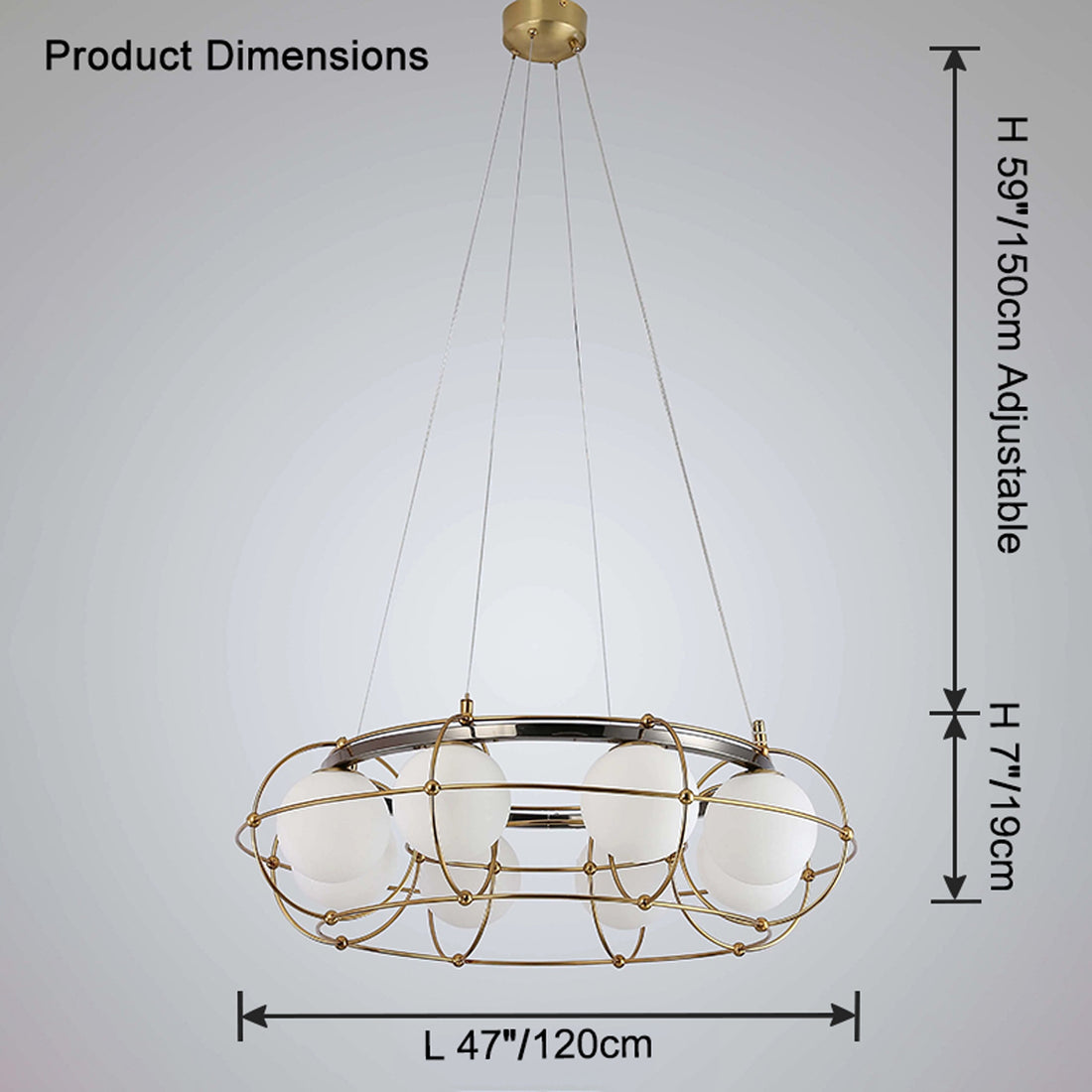 Gold Glass Globe Chandelier - LM1113