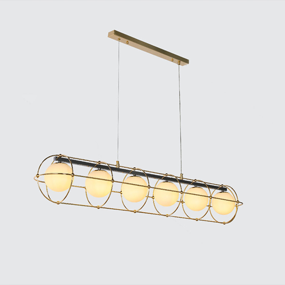 Gold Linear Glass Ball Chandelier - LM1114