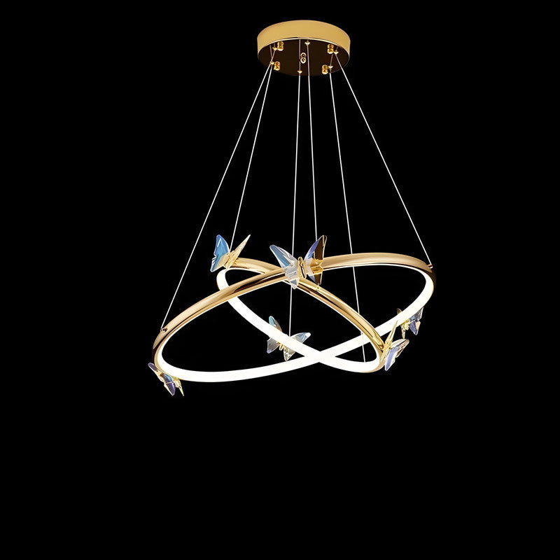 Luxury Butterfly Crystal Ring Chandelier - LM1115