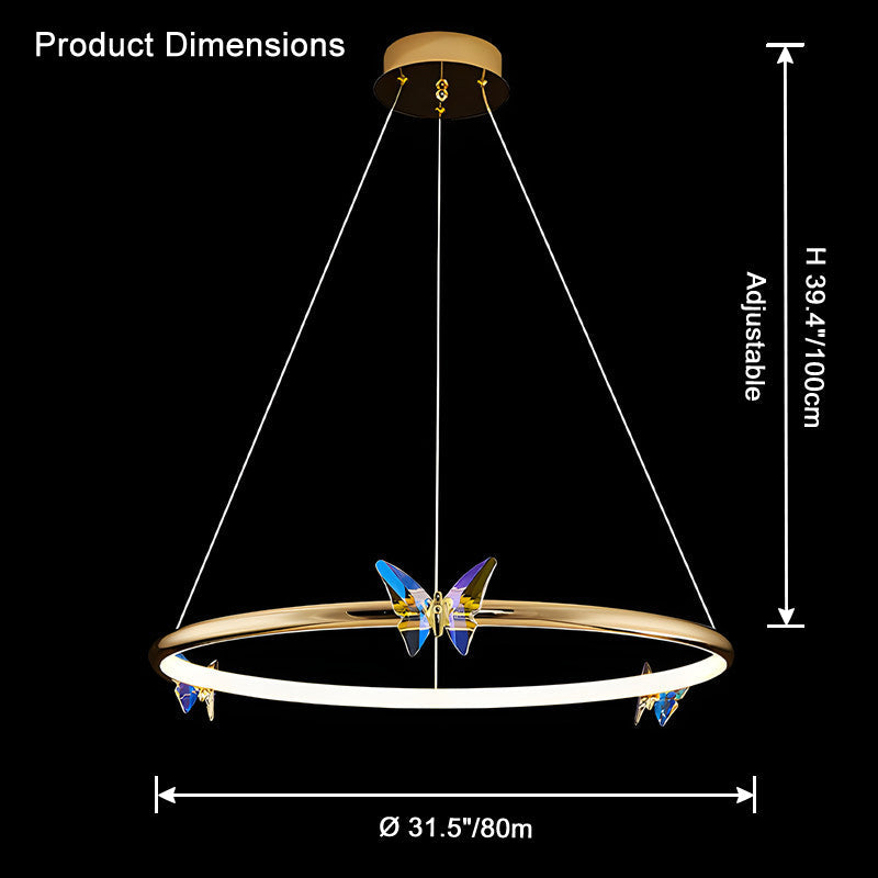 Luxury Butterfly Crystal Ring Chandelier - LM1115