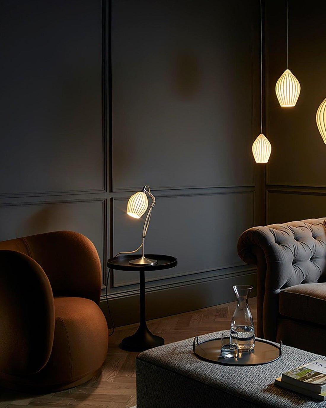 Aurora Luxe Ribbed Ceramic Pendant Light - LM1084 - Lumora