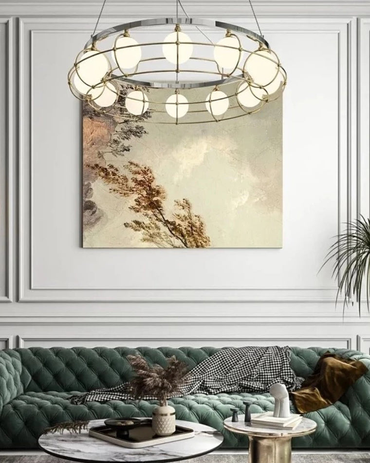 Gold Glass Globe Chandelier - LM1113